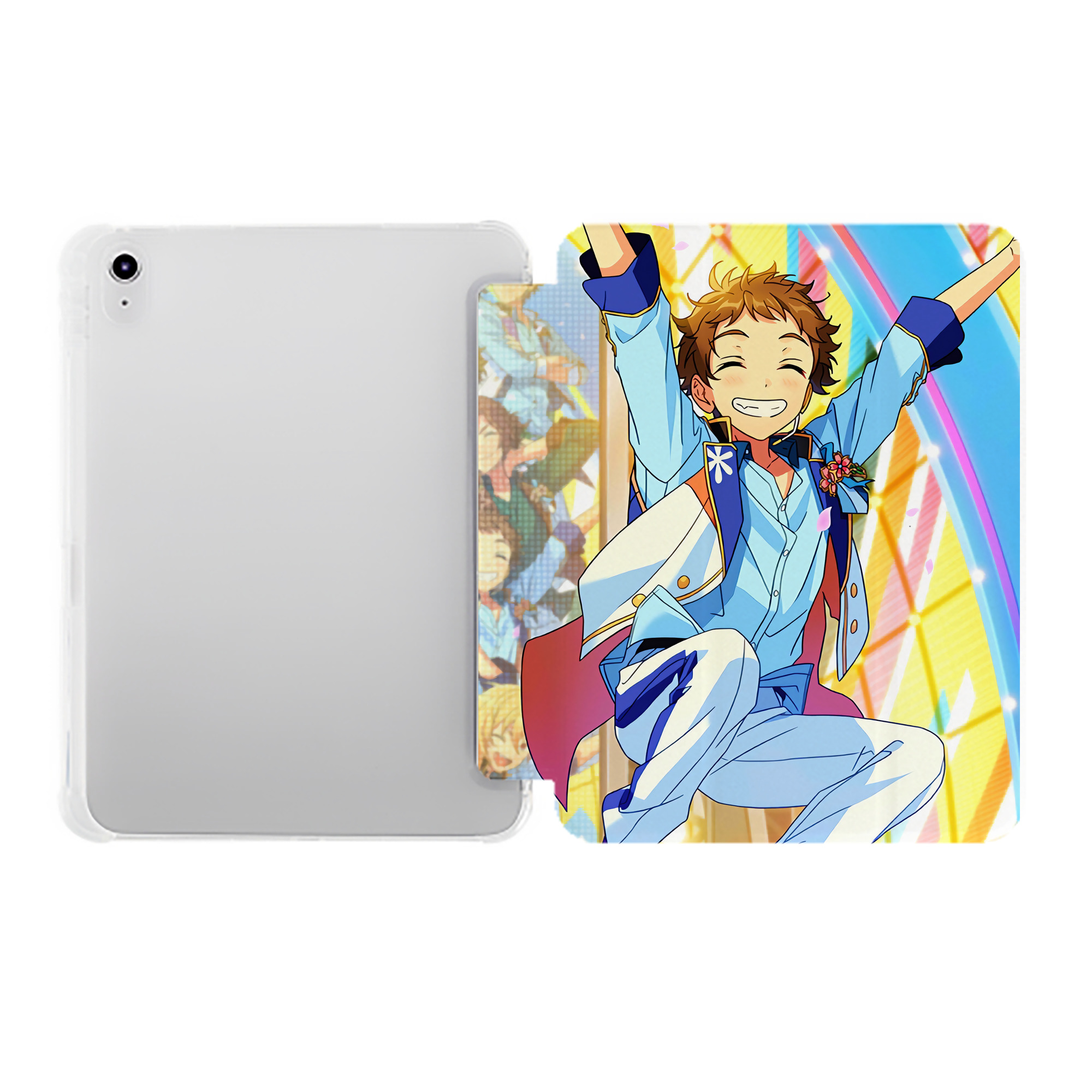 （画像用） あんさんぶるスターズ! Ensemble Stars IPad ケース ペン収納付き 三つ折りスタンド PUレザー×シリコン 対応機種9.5/10.5/10.9インチ